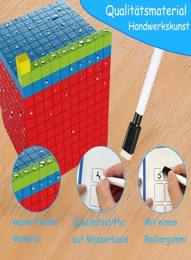 JUGGPENG Plastic Base Ten Blocks with Place Value Chart, Math Manipulatives for Kids, Math Cubes for Kindergarten 1st-3rd Grade, Counting Cubes for Math Learning Tools, 137 Pcs - Image 4